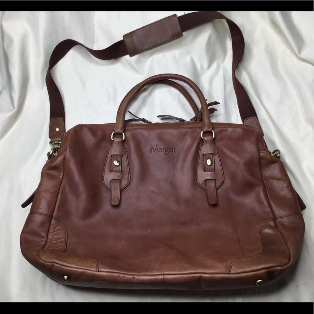 Margot Brown Leather Large Business Travel Bag